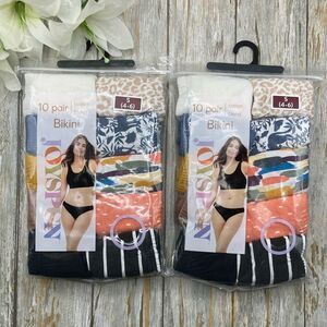 Women's Bikini Panties Underwear 2, 10-Packs Size S